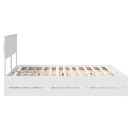 vidaXL Bed Frame with Drawer White 180 x 200 cm Engineer Wood