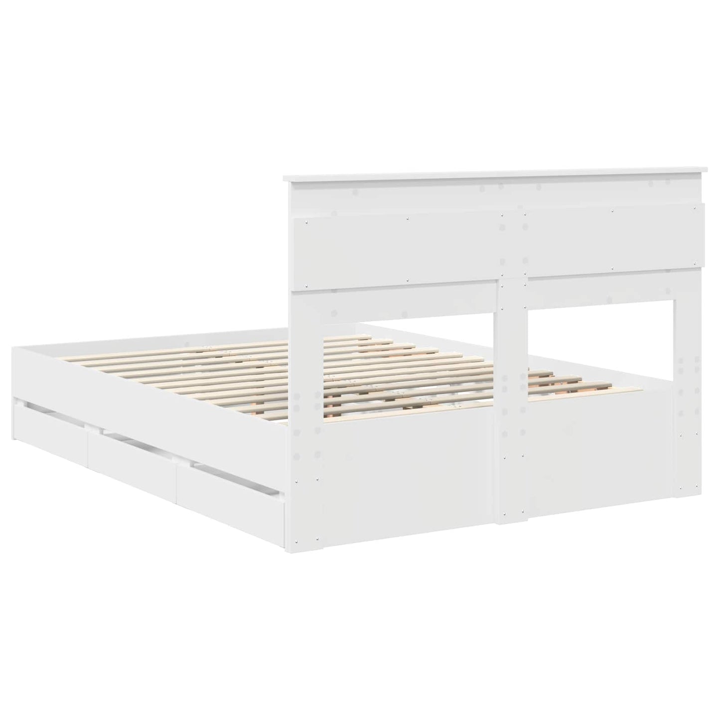 vidaXL Bed Frame with Drawer White 160 x 200 cm Engineer Wood