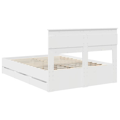 vidaXL Bed Frame with Drawer White 160 x 200 cm Engineer Wood
