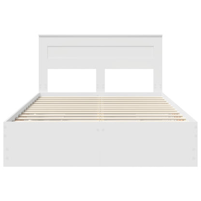 vidaXL Bed Frame with Drawer White 160 x 200 cm Engineer Wood