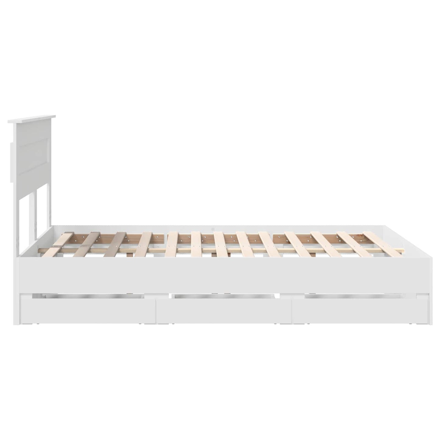 vidaXL Bed Frame with Drawer White 160 x 200 cm Engineer Wood