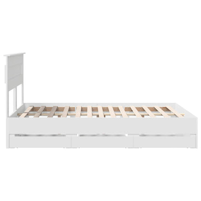 vidaXL Bed Frame with Drawer White 160 x 200 cm Engineer Wood