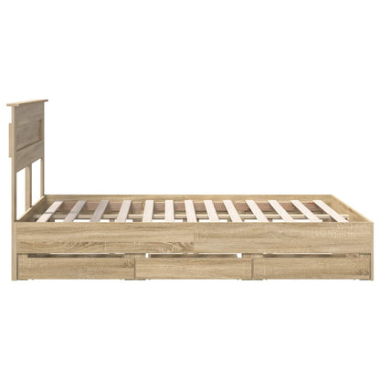 vidaXL Bed Frame with Drawer Sonoma Oak 160 x 200 cm Engineer Wood