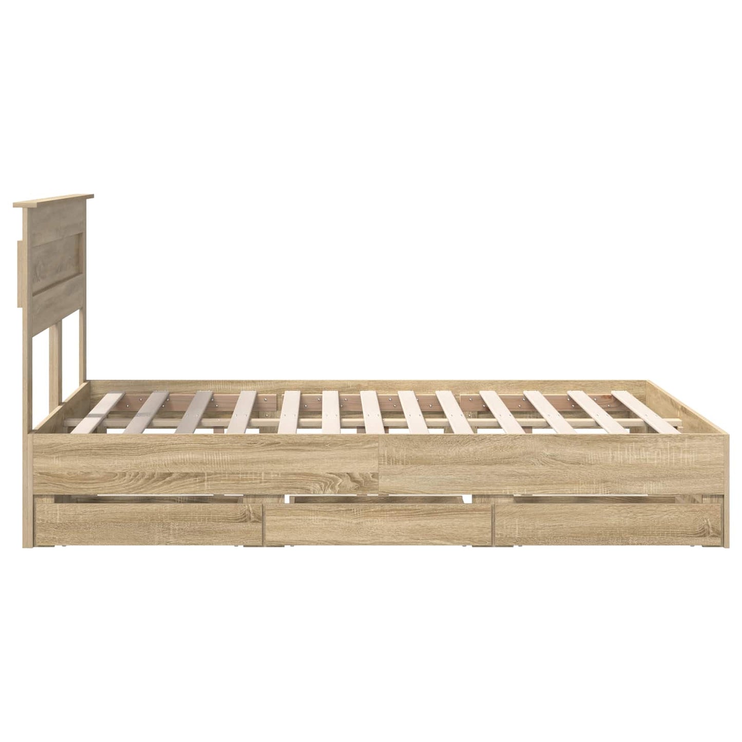 vidaXL Bed Frame with Drawer Sonoma Oak 150 x 200 cm Engineer Wood