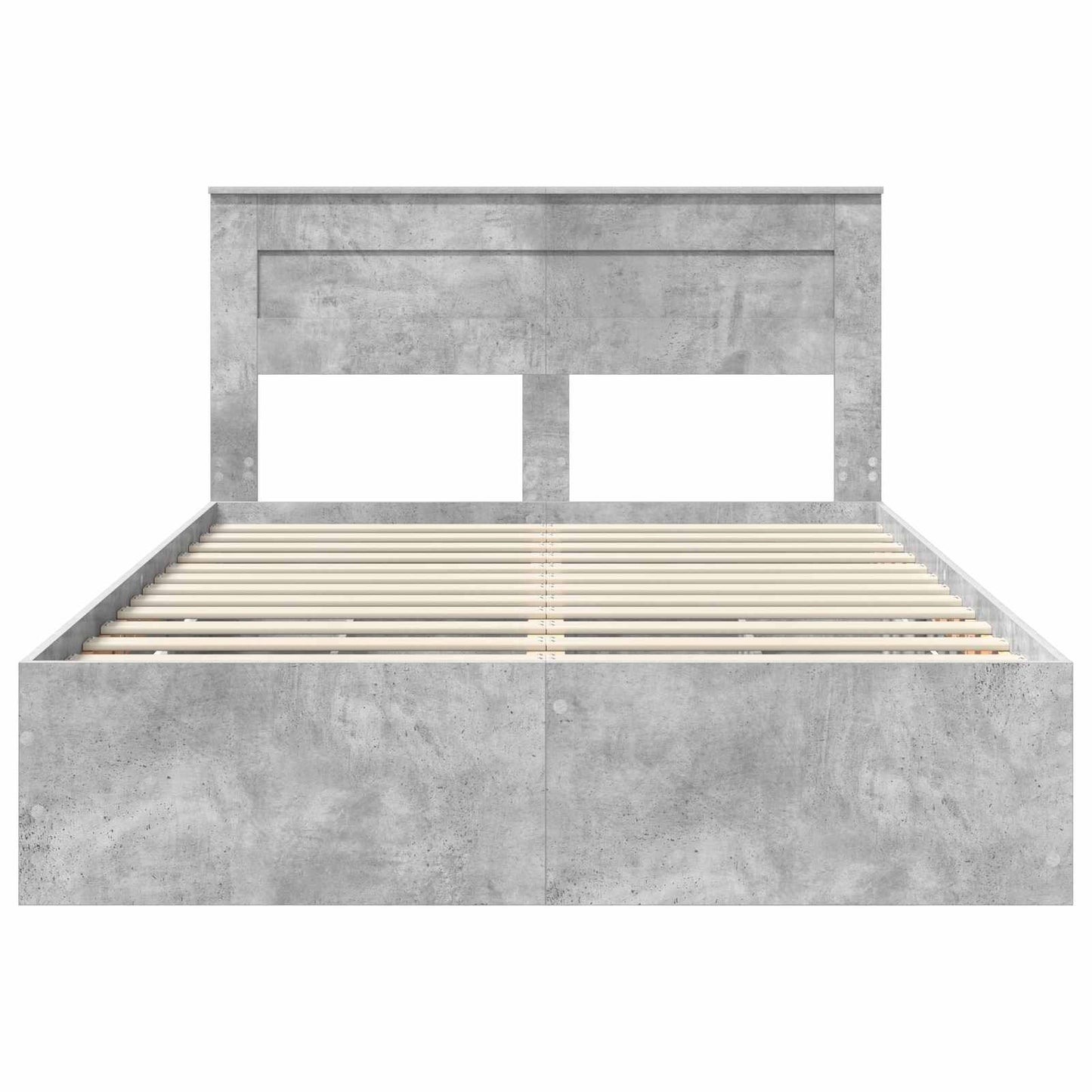 vidaXL Bed Frame with Drawer Concrete Grey 140 x 190 cm Engineer Wood