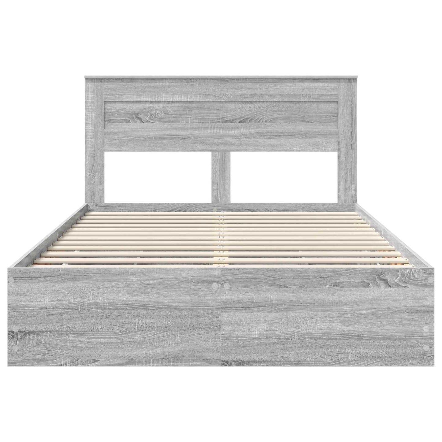 vidaXL Bed Frame with Drawer Grey Sonoma 140 x 200 cm Engineer Wood