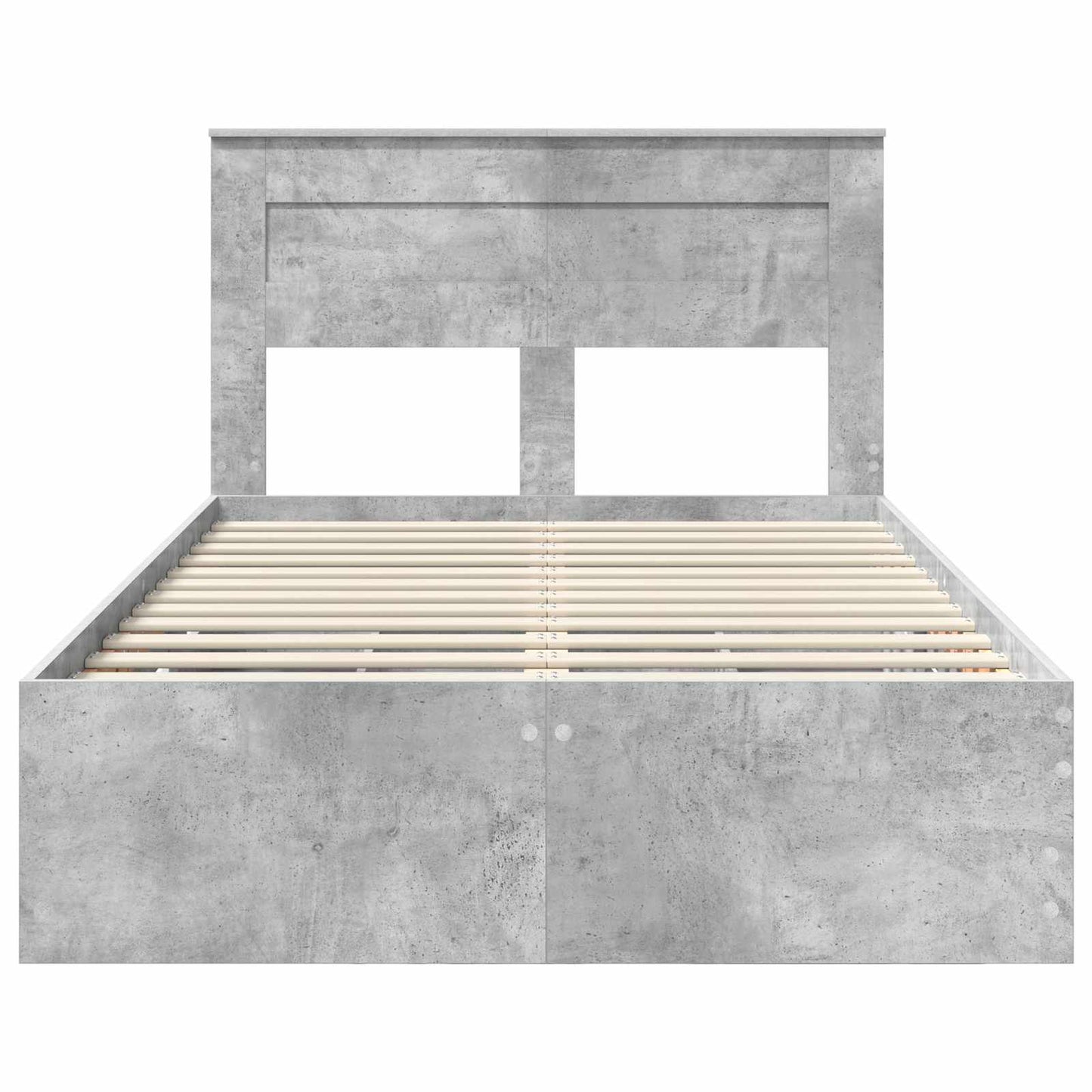 vidaXL Bed Frame with Drawer Concrete Grey 135 x 190 cm Engineer Wood