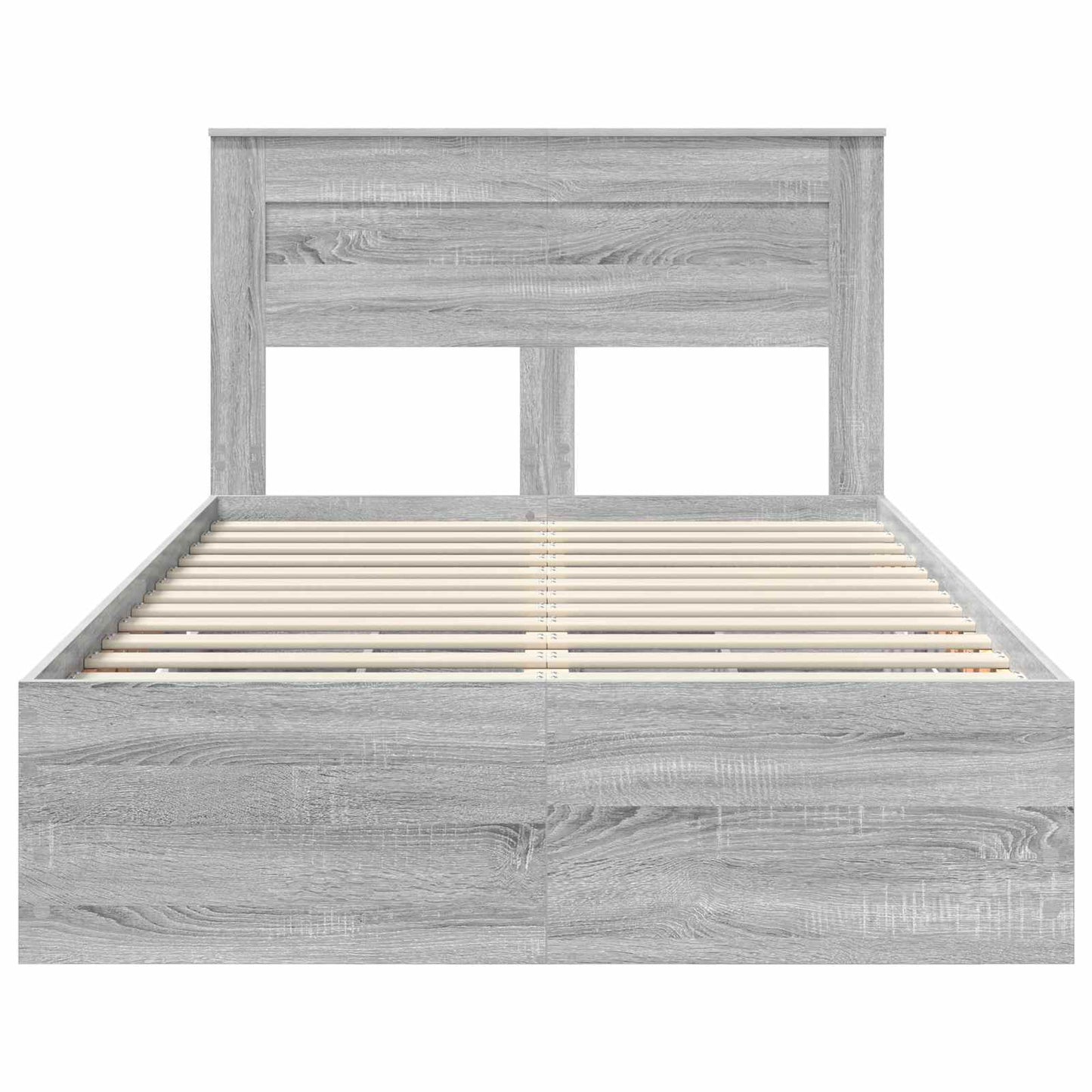 vidaXL Bed Frame with Drawer Grey Sonoma 120 x 190 cm Engineer Wood