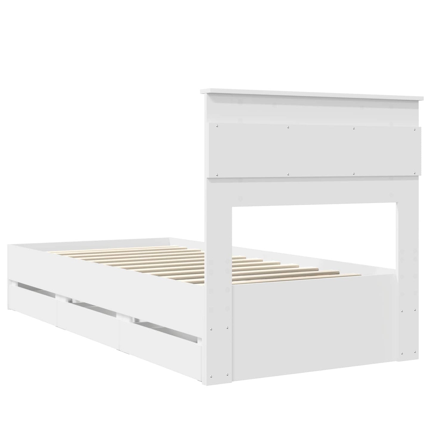vidaXL Bed Frame with Drawer White 100 x 200 cm Engineer Wood