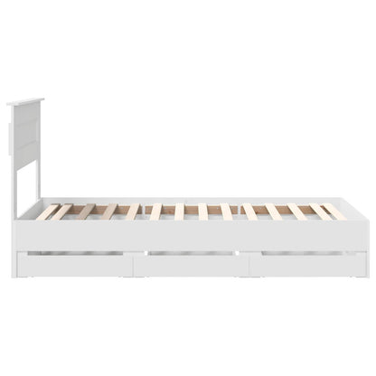 vidaXL Bed Frame with Drawer White 100 x 200 cm Engineer Wood