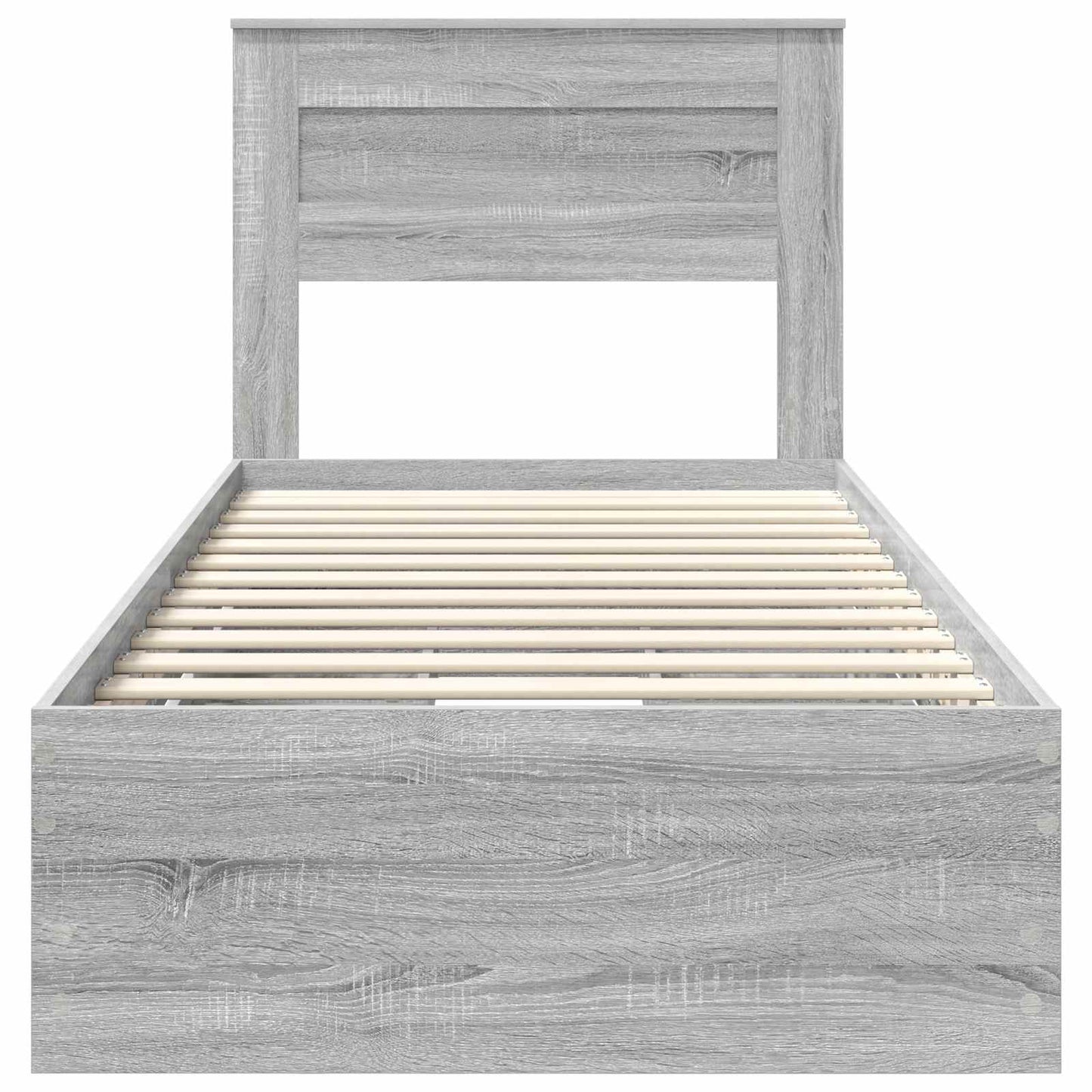 vidaXL Bed Frame with Drawer Grey Sonoma 100 x 200 cm Engineer Wood