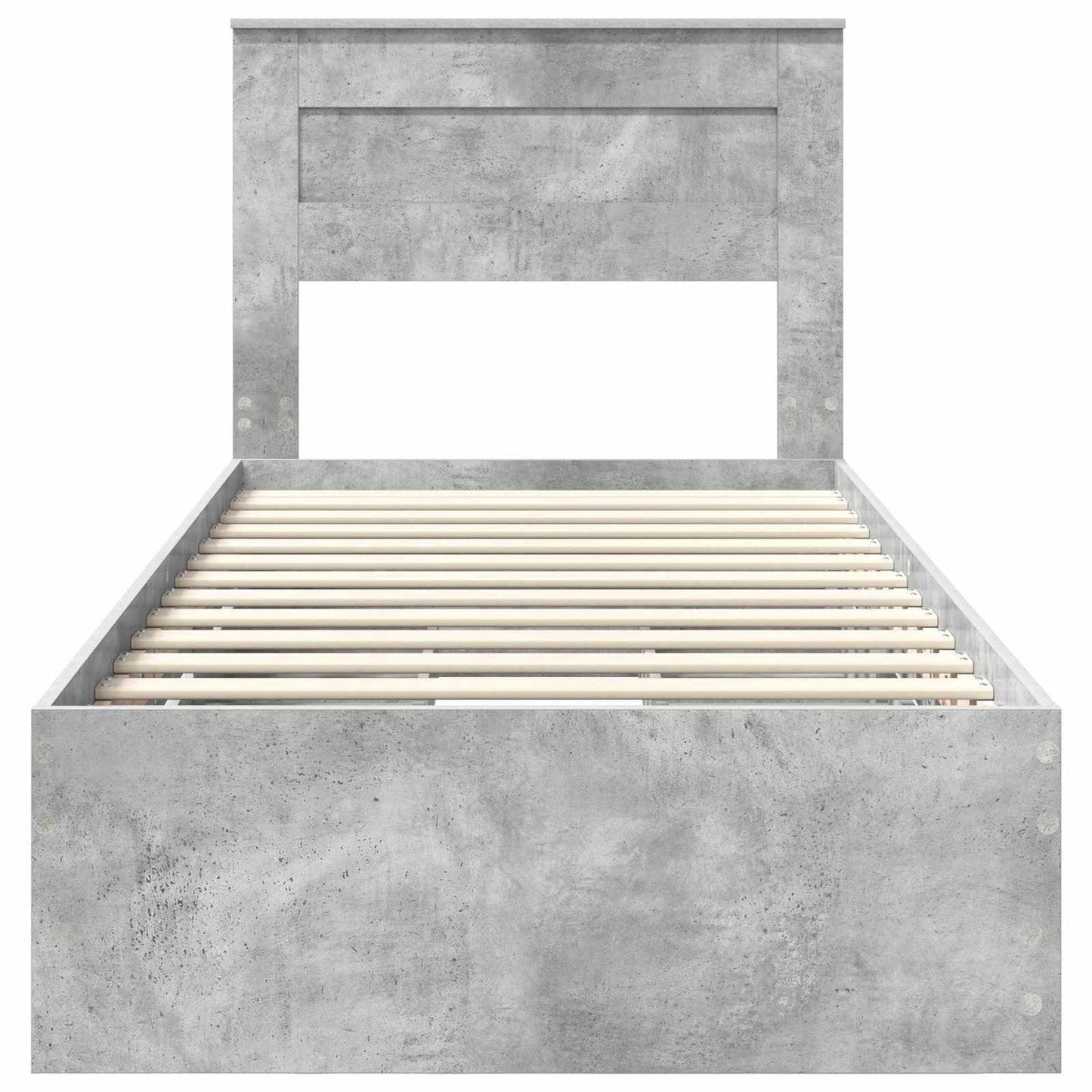 vidaXL Bed Frame with Drawer Concrete Grey 75 x 190 cm Engineer Wood