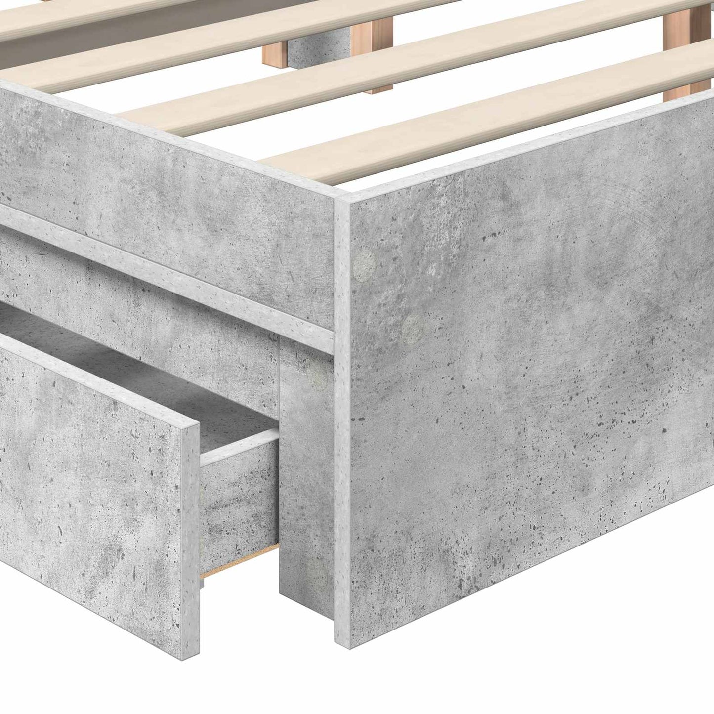 vidaXL Storage Bed Concrete Grey 200 x 200 cm Engineered Wood