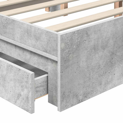 vidaXL Storage Bed Concrete Grey 200 x 200 cm Engineered Wood