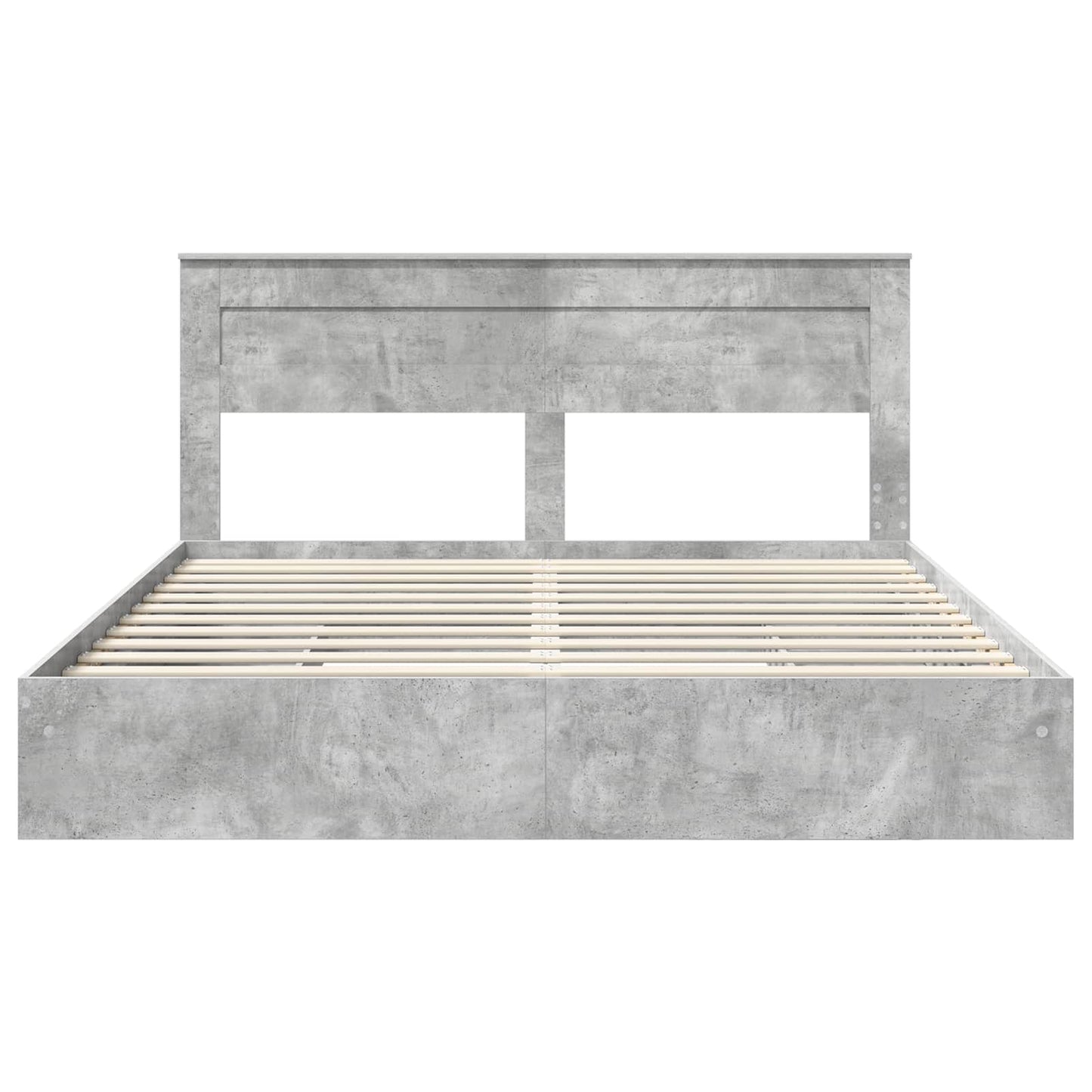 vidaXL Storage Bed Concrete Grey 200 x 200 cm Engineered Wood