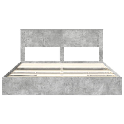 vidaXL Storage Bed Concrete Grey 200 x 200 cm Engineered Wood