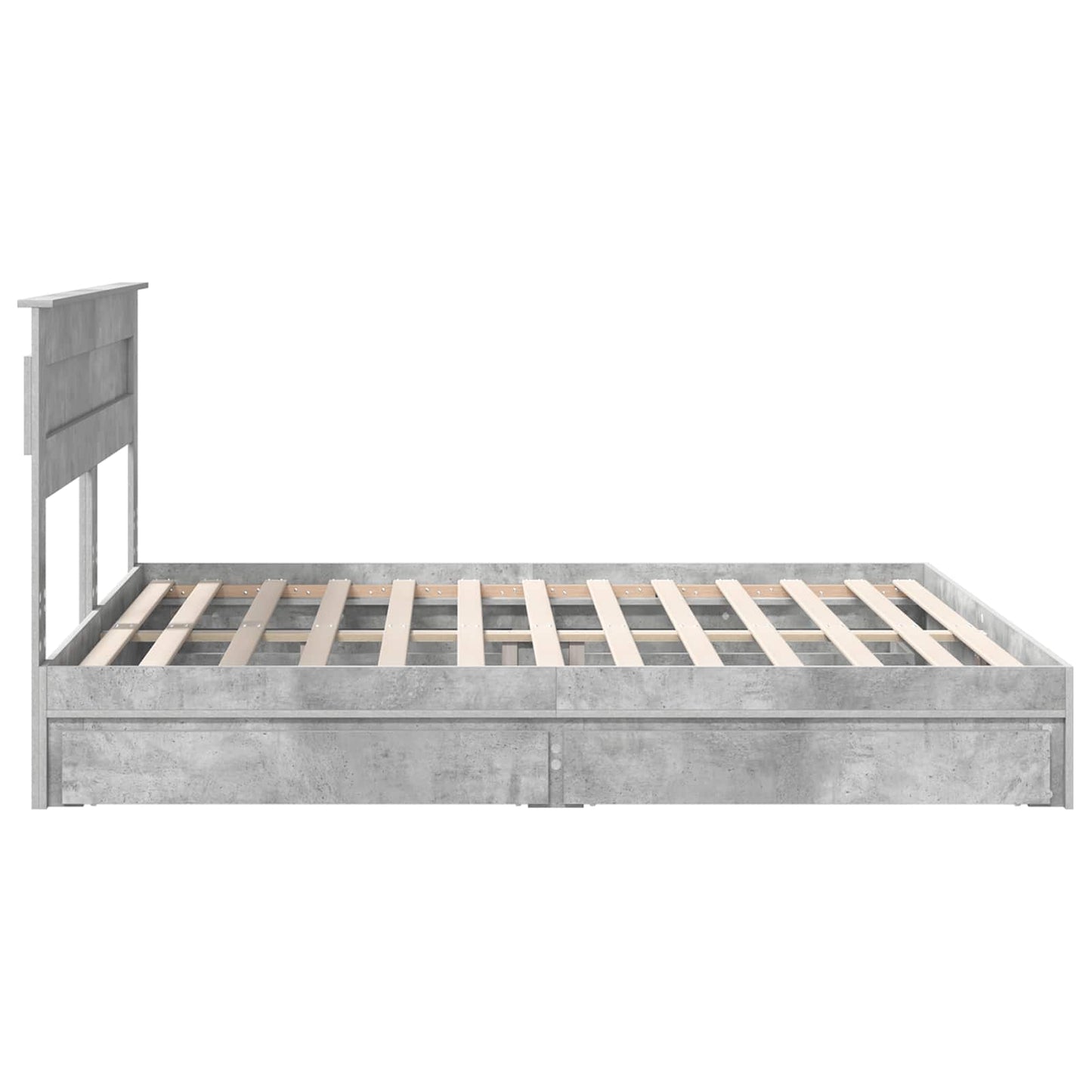 vidaXL Storage Bed Concrete Grey 200 x 200 cm Engineered Wood