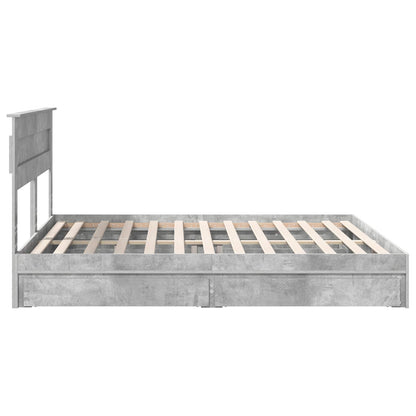vidaXL Storage Bed Concrete Grey 200 x 200 cm Engineered Wood
