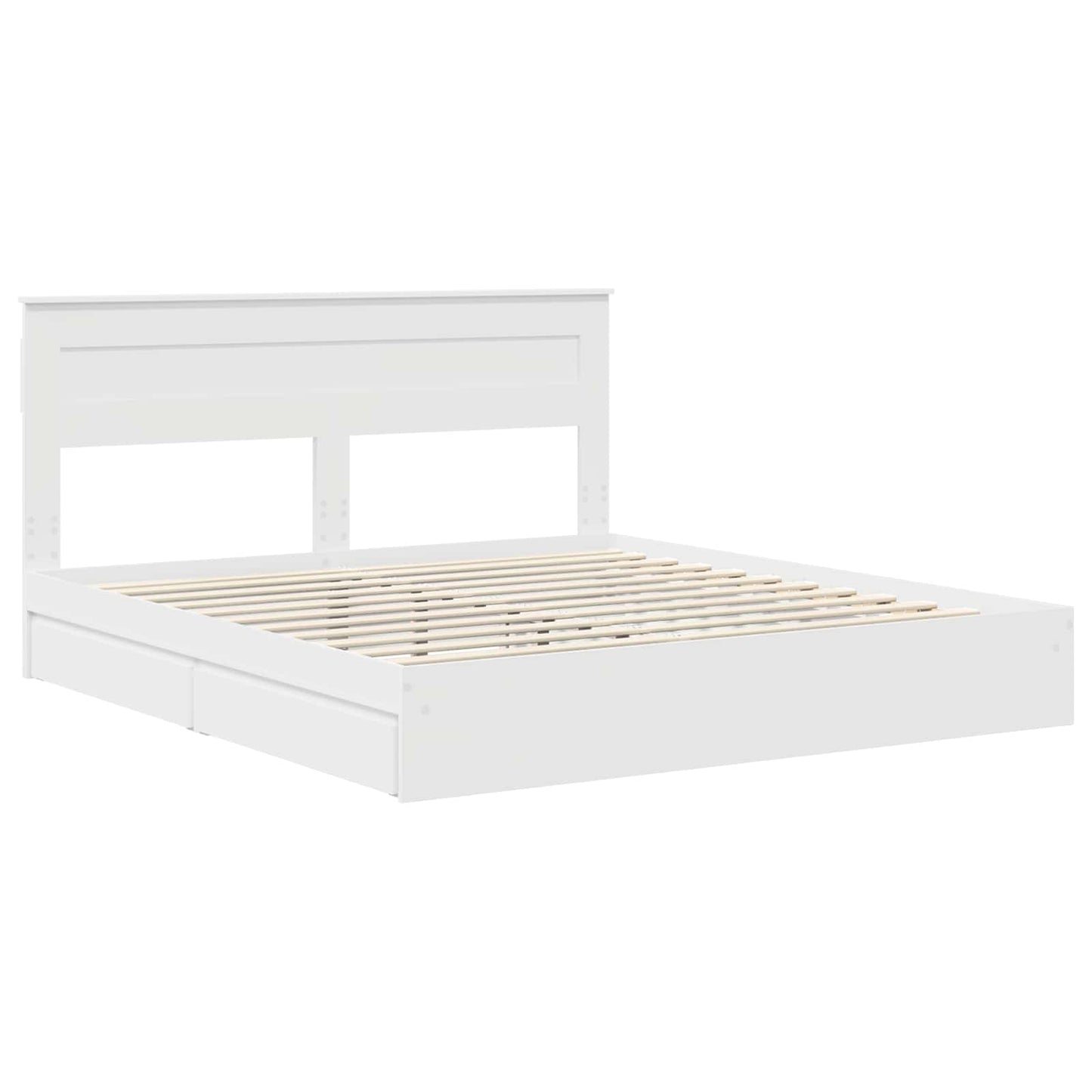 vidaXL Storage Bed with Headboard White 180 x 200 cm Engineered Wood
