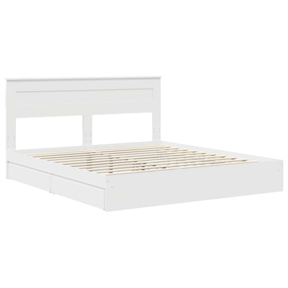 vidaXL Storage Bed with Headboard White 180 x 200 cm Engineered Wood