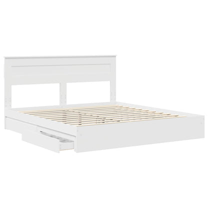vidaXL Storage Bed with Headboard White 180 x 200 cm Engineered Wood