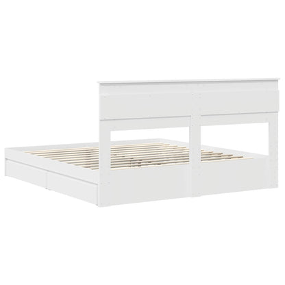 vidaXL Storage Bed with Headboard White 180 x 200 cm Engineered Wood
