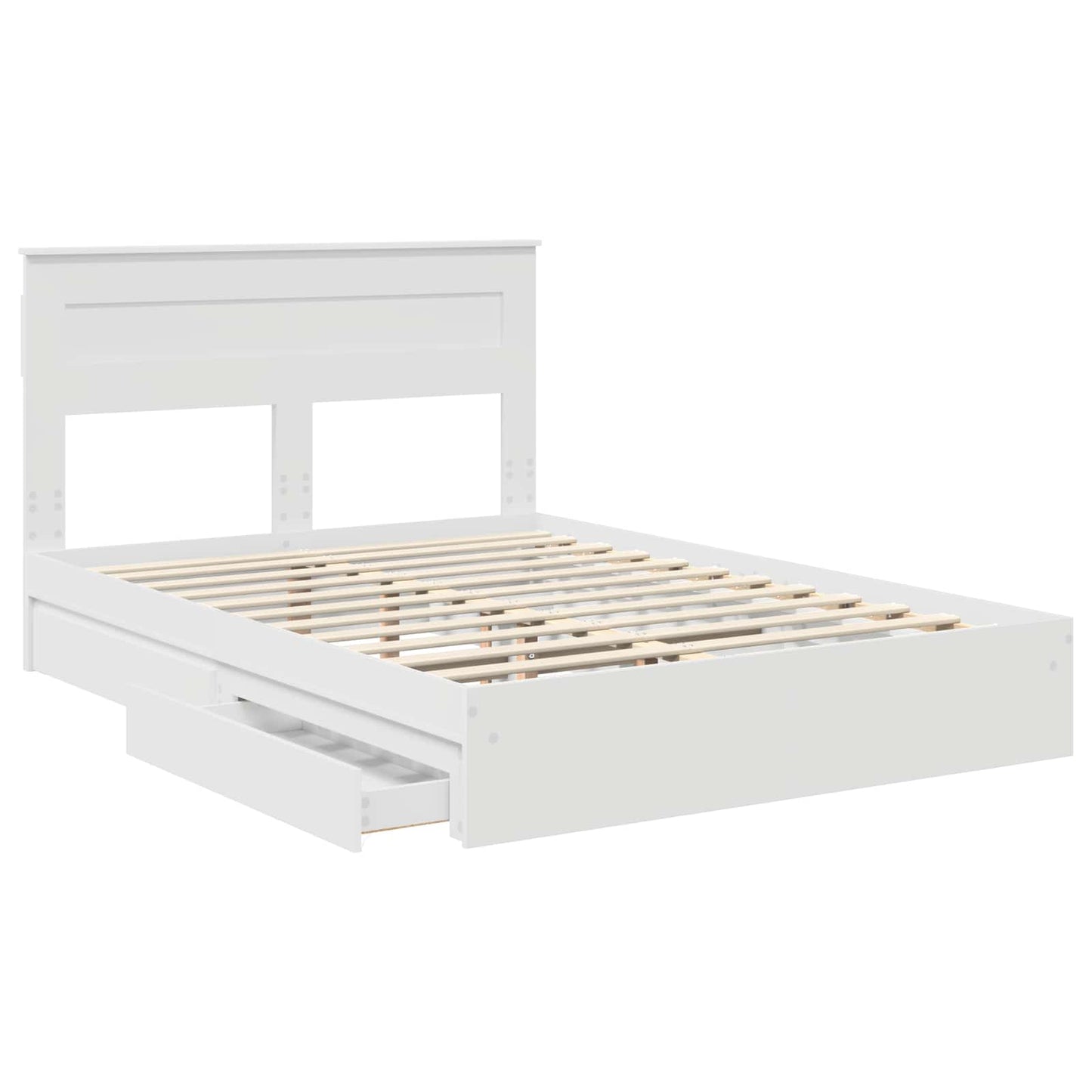 vidaXL Storage Bed with Headboard White 160 x 200 cm Engineered Wood