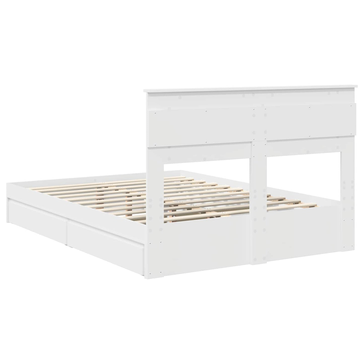 vidaXL Storage Bed with Headboard White 160 x 200 cm Engineered Wood