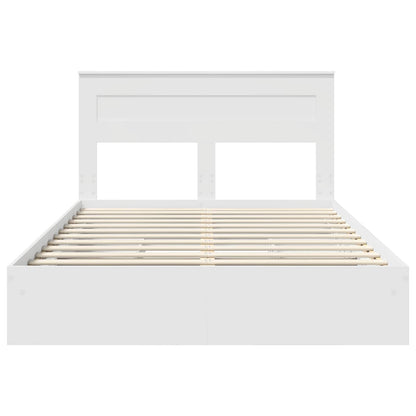 vidaXL Storage Bed with Headboard White 160 x 200 cm Engineered Wood