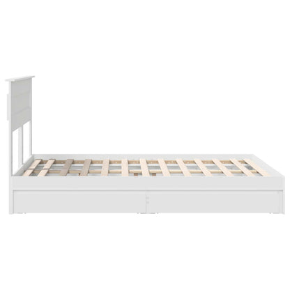 vidaXL Storage Bed with Headboard White 160 x 200 cm Engineered Wood