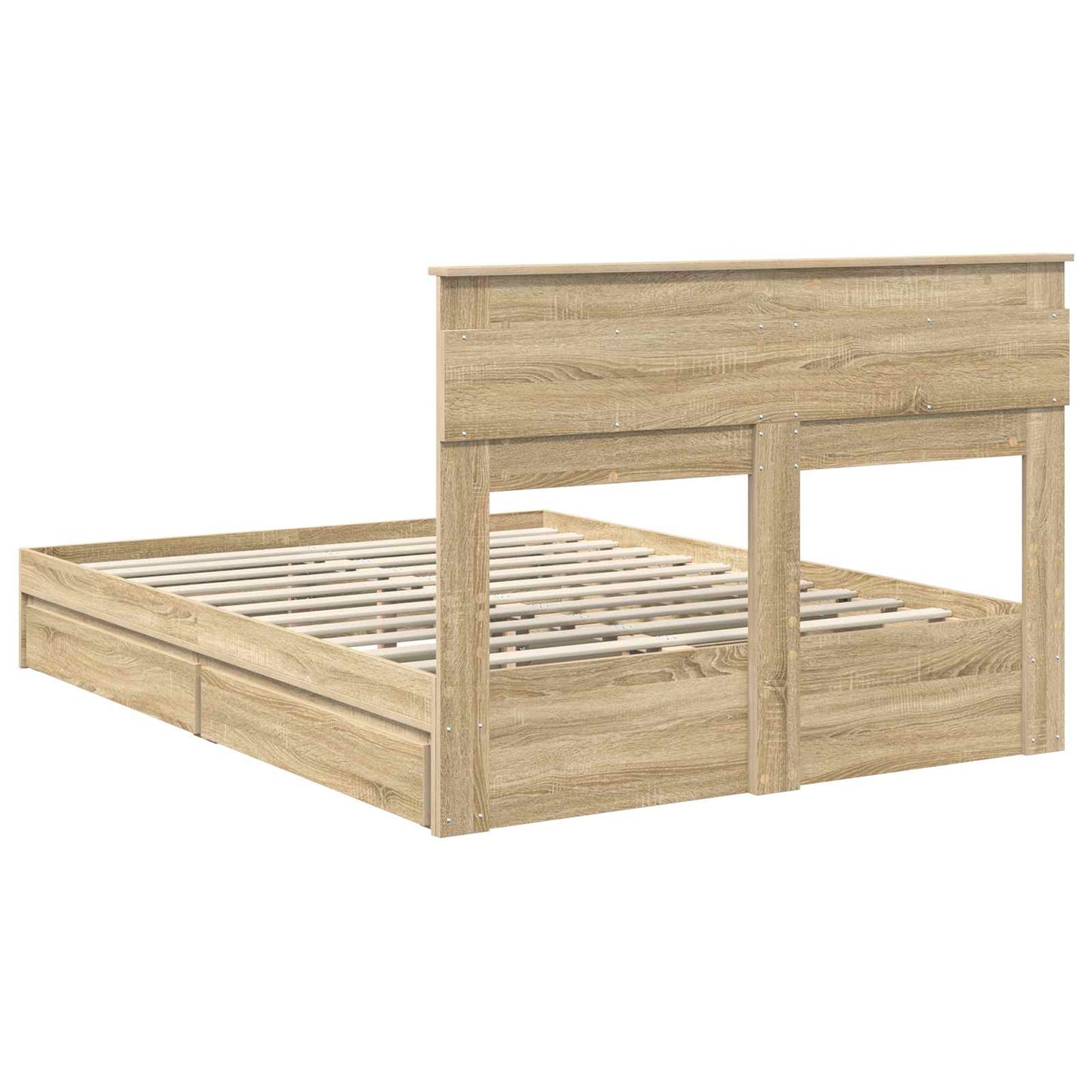 vidaXL Storage Bed with Drawer Sonoma Oak 160 x 200 cm Engineered Wood