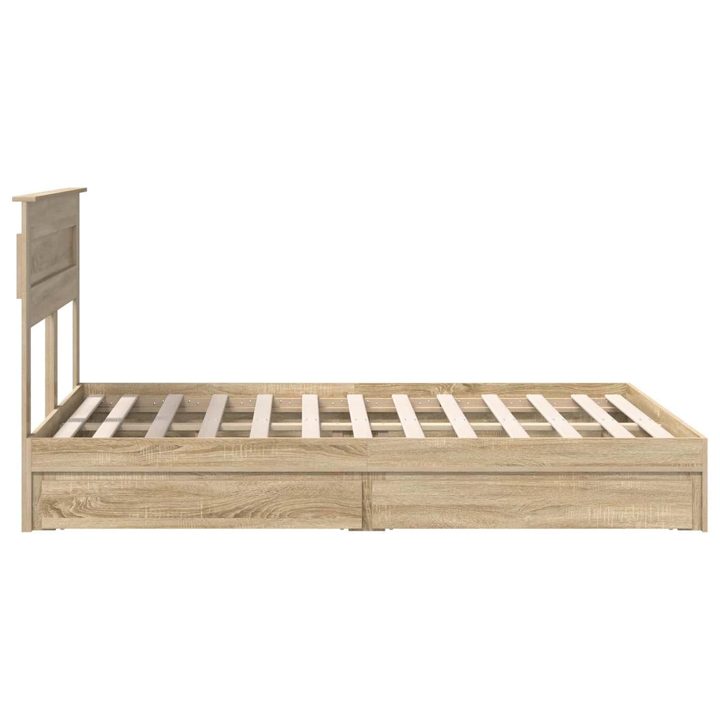 vidaXL Storage Bed with Drawer Sonoma Oak 160 x 200 cm Engineered Wood