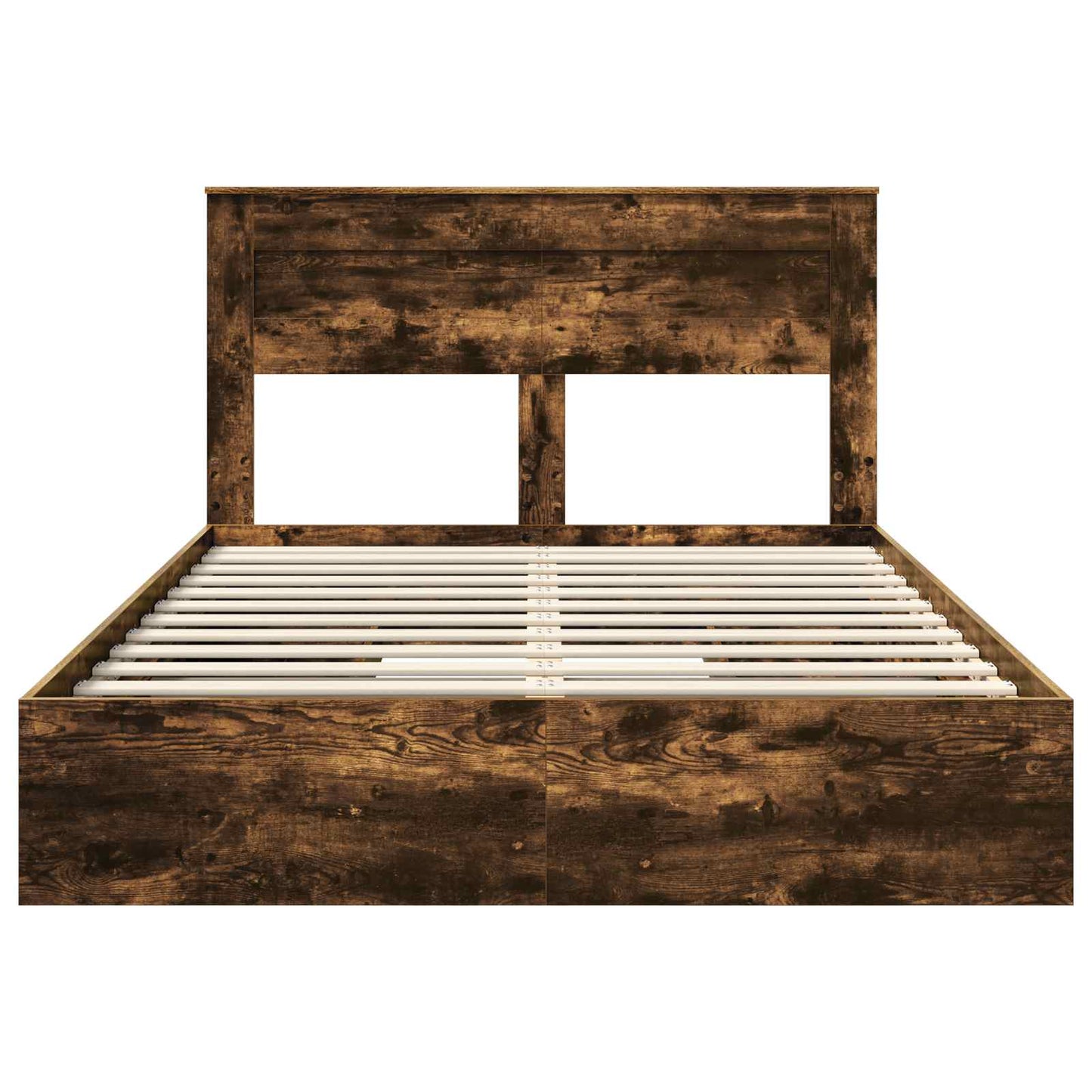 vidaXL Storage Bed with Drawer Smoked Oak 160 x 200 cm Engineered Wood