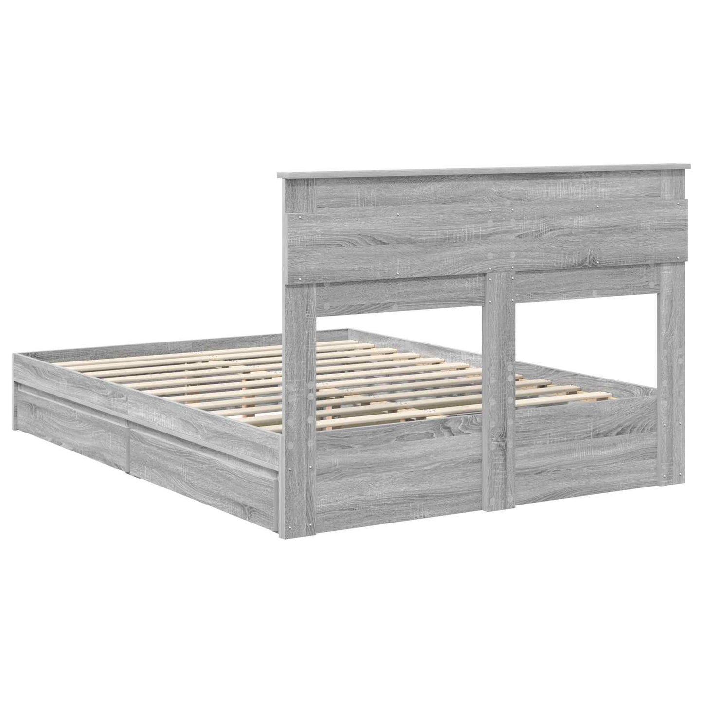 vidaXL Storage Bed Grey Sonoma 160 x 200 cm Engineered Wood