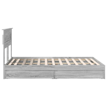 vidaXL Storage Bed Grey Sonoma 160 x 200 cm Engineered Wood