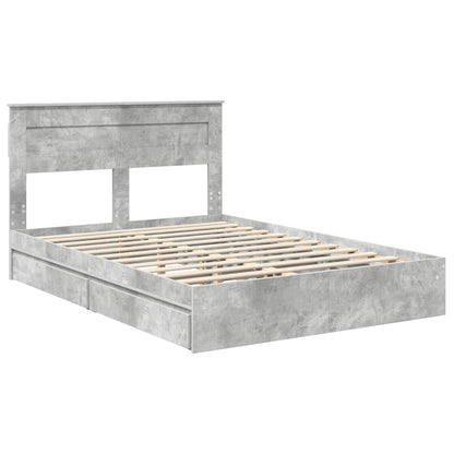 vidaXL Storage Bed Concrete Grey 150 x 200 cm Engineered Wood