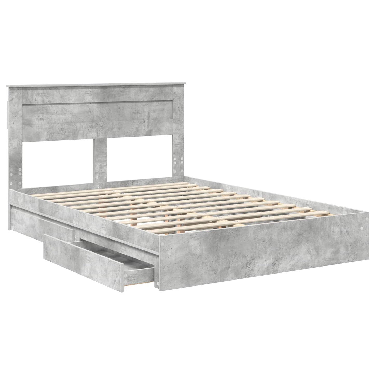 vidaXL Storage Bed Concrete Grey 150 x 200 cm Engineered Wood