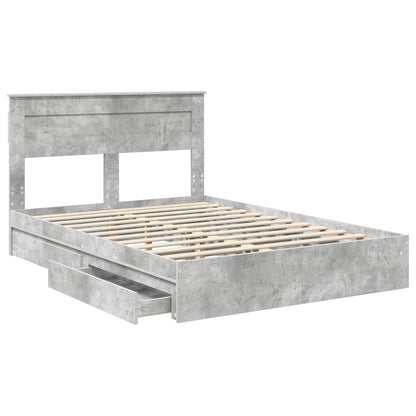 vidaXL Storage Bed Concrete Grey 150 x 200 cm Engineered Wood