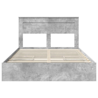 vidaXL Storage Bed Concrete Grey 150 x 200 cm Engineered Wood