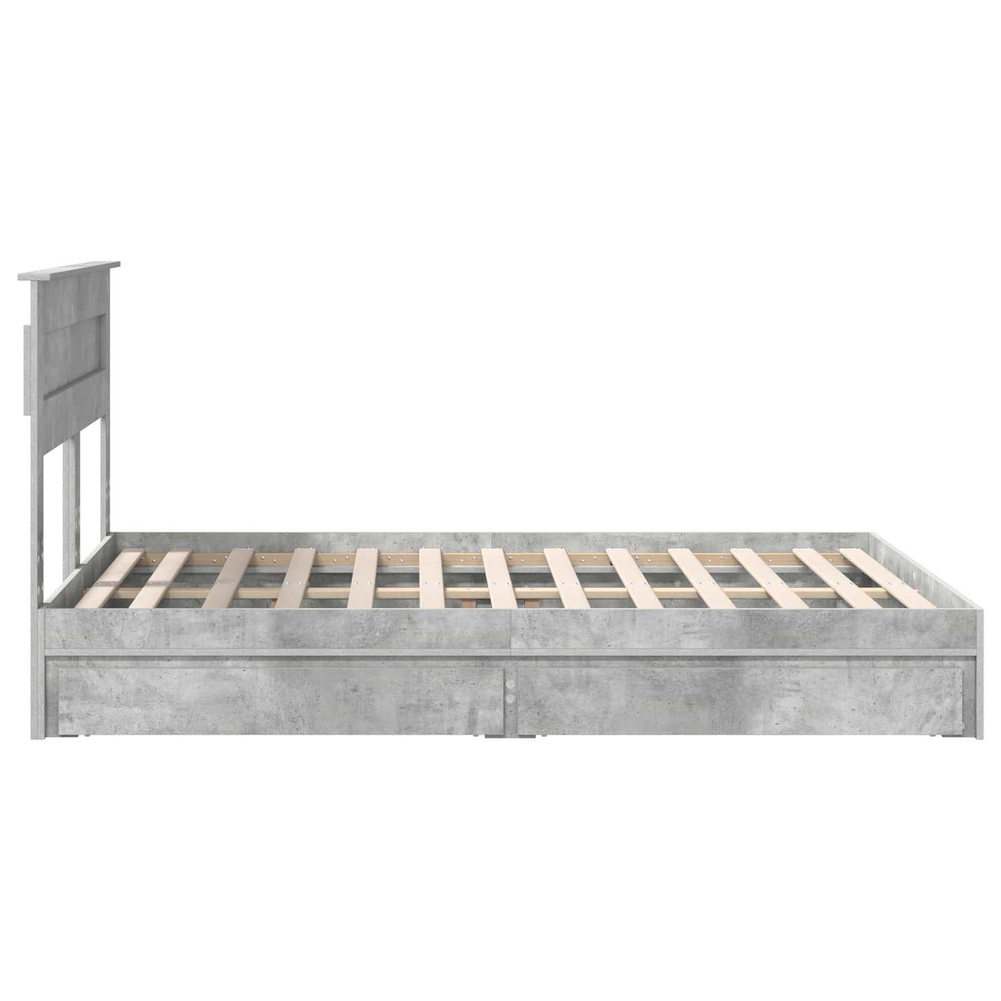 vidaXL Storage Bed Concrete Grey 150 x 200 cm Engineered Wood