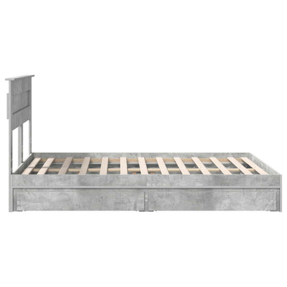 vidaXL Storage Bed Concrete Grey 150 x 200 cm Engineered Wood