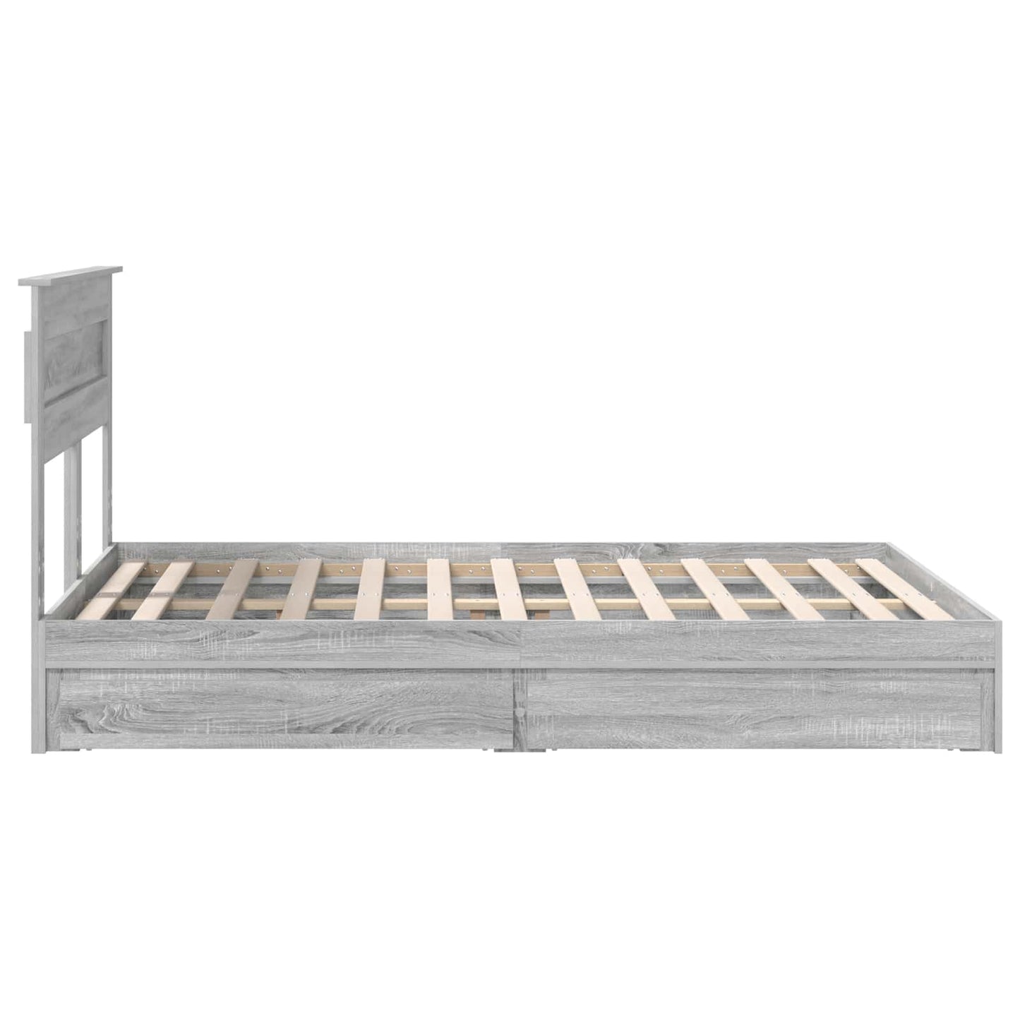 vidaXL Storage Bed Grey Sonoma 150 x 200 cm Engineered Wood