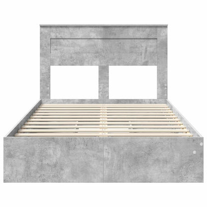 vidaXL Storage Bed Concrete Grey 135 x 190 cm Engineered Wood