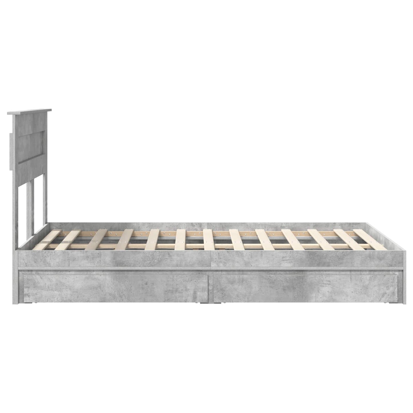 vidaXL Storage Bed Concrete Grey 135 x 190 cm Engineered Wood