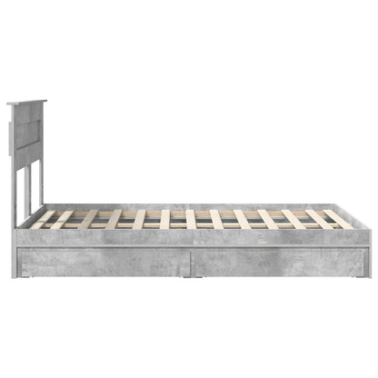 vidaXL Storage Bed Concrete Grey 135 x 190 cm Engineered Wood
