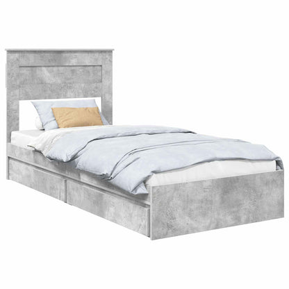 vidaXL Storage Bed Concrete Grey 100 x 200 cm Engineered Wood