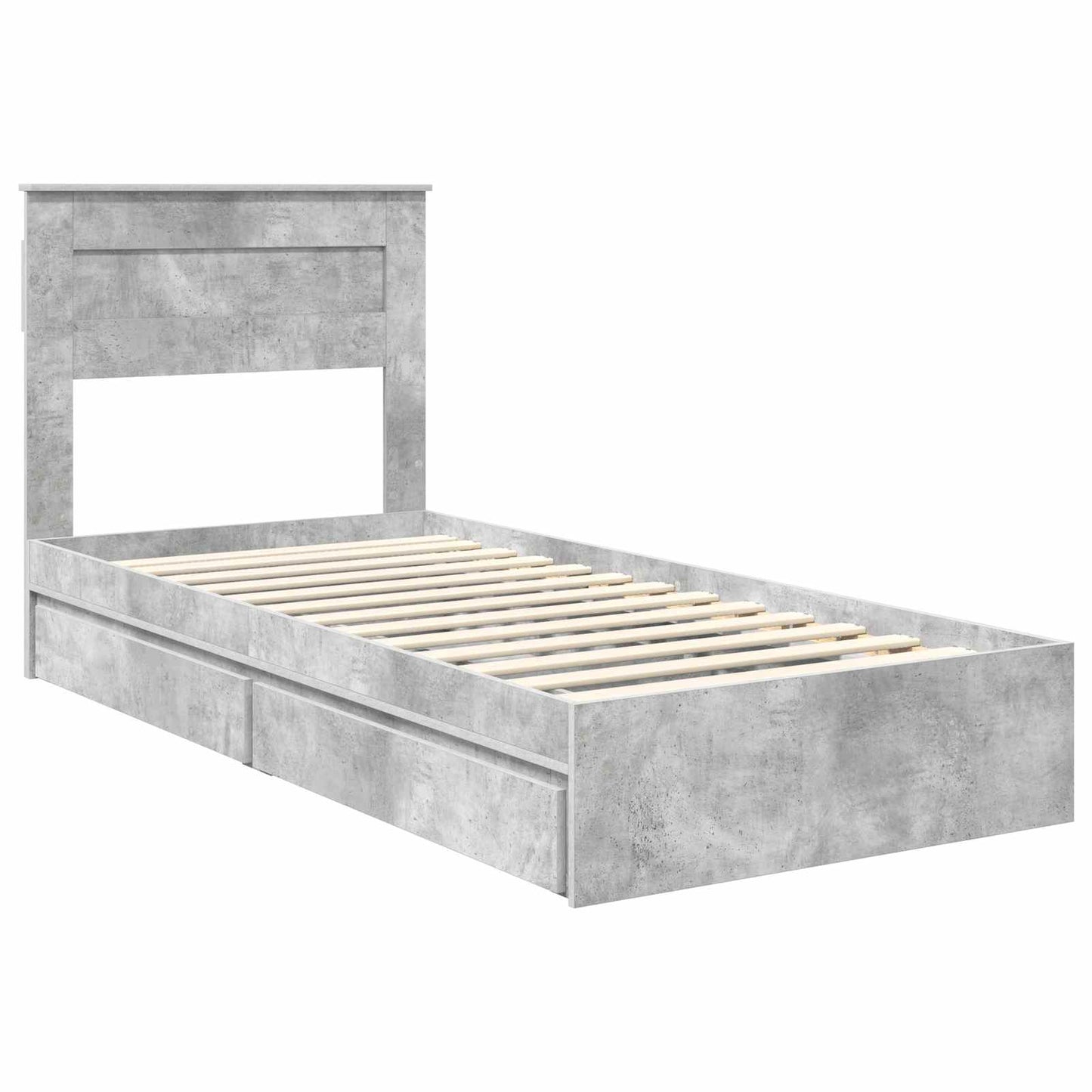 vidaXL Storage Bed Concrete Grey 100 x 200 cm Engineered Wood
