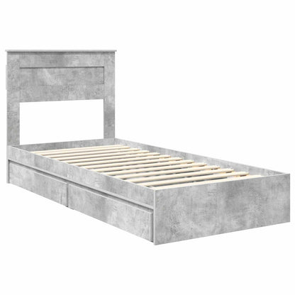 vidaXL Storage Bed Concrete Grey 100 x 200 cm Engineered Wood