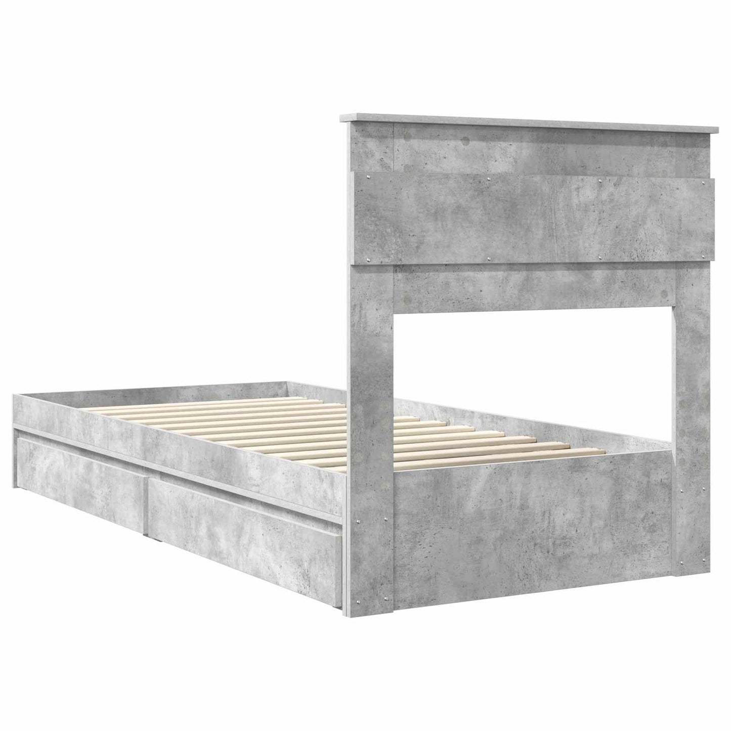 vidaXL Storage Bed Concrete Grey 100 x 200 cm Engineered Wood