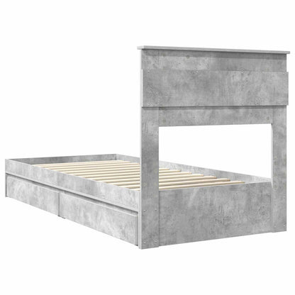 vidaXL Storage Bed Concrete Grey 100 x 200 cm Engineered Wood
